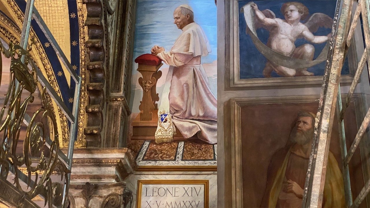 El retrato de León XIV entre los Papas devotos a la Madre del Buen Consejo