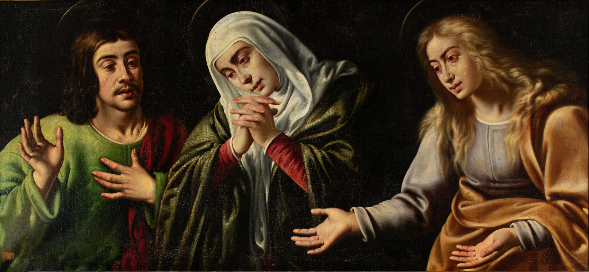 La Virgen María entre María Magdalena y san Juan Evangelista - Felipe Diriksen